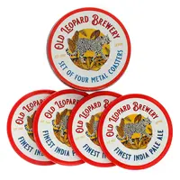 Rex London Coasters metal Old Leopard Brewery Set of 4