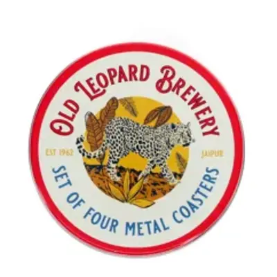 Rex London Coasters metal Old Leopard Brewery Set of 4