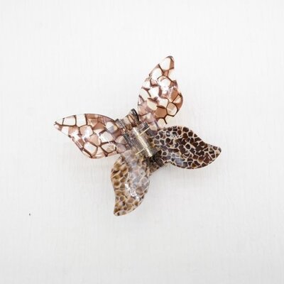 Red Cuckoo Hair Claw Clip Butterfly coffee