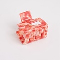 Red Cuckoo Hair Claw Clip Square Marbeled red