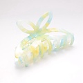 Red Cuckoo Hair Claw Clip Butterfly blue/yellow