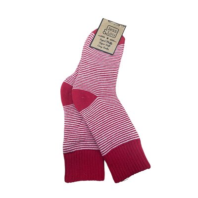 Jess & Lou Socks Ribbed Stripes red