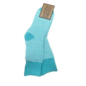 Jess & Lou Socks Ribbed Stripes teal