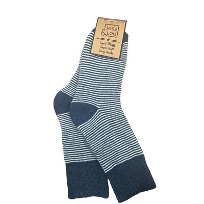 Jess & Lou Socks Ribbed Stripes navy