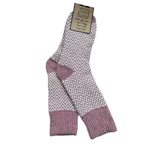 Jess & Lou Socken Ribbed Herringbone pink