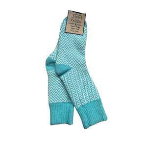 Jess & Lou Socks Ribbed Herringbone teal