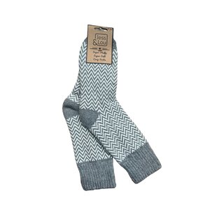 Jess & Lou Socks Ribbed Herringbone grey