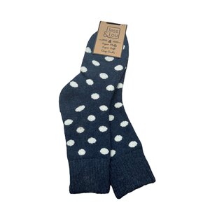 Jess & Lou Socks Ribbed Spot navy