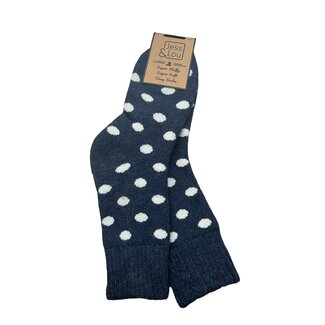 Jess & Lou Socks Ribbed Spot navy