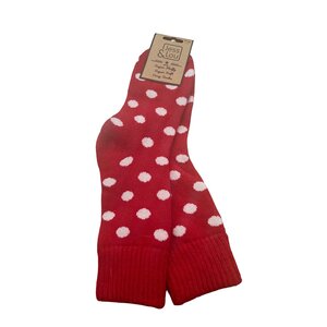 Jess & Lou Socks Ribbed Spot red