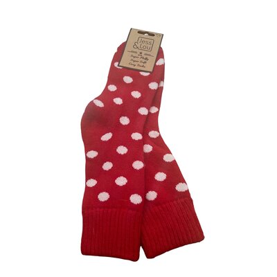 Jess & Lou Socks Ribbed Spot red