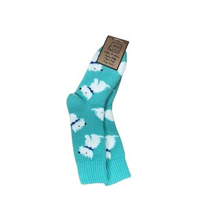 Jess & Lou Socks Ribbed Westies teal