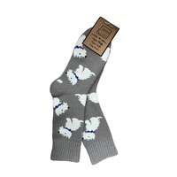 Jess & Lou Socks Ribbed Westies grey