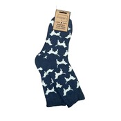 Jess & Lou Men's Socks Super Soft Dogs navy