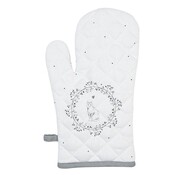 Clayre & Eef Oven mitt Cat white/grey