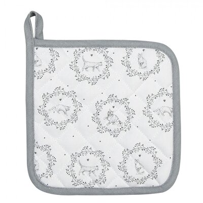 Clayre & Eef Potholder Cat white/grey