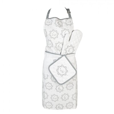 Clayre & Eef Potholder Cat white/grey