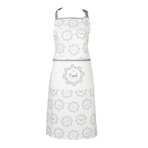 Clayre & Eef Kitchen apron Dog white/grey