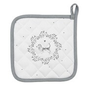 Clayre & Eef Potholder Dog white/grey