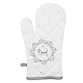 Clayre & Eef Oven mitt Dog white/grey