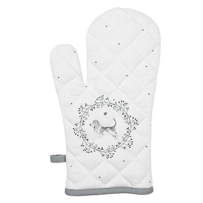 Clayre & Eef Oven mitt Dog white/grey