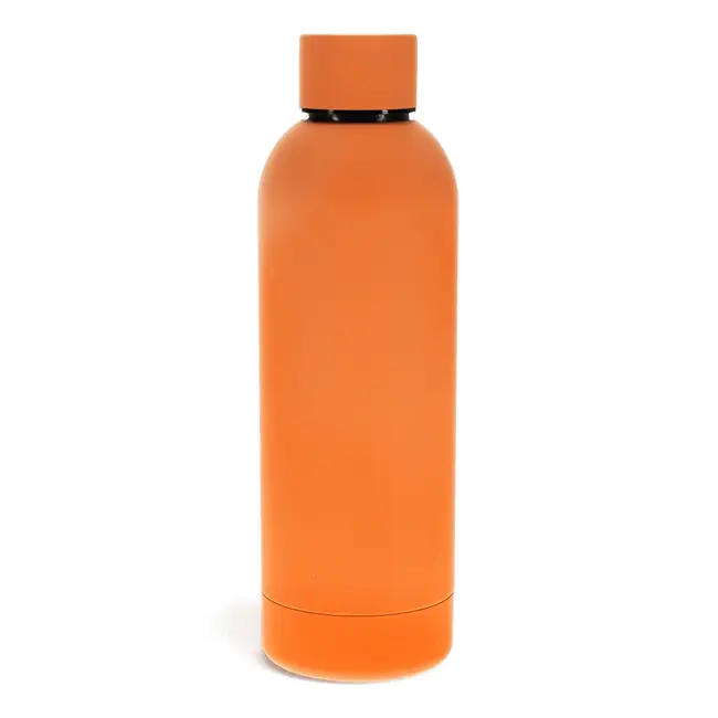 Edelstahl-Flasche Gummiert orange