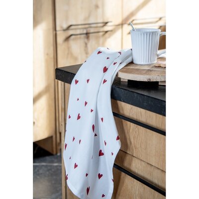 Clayre & Eef Tea towel Hearts