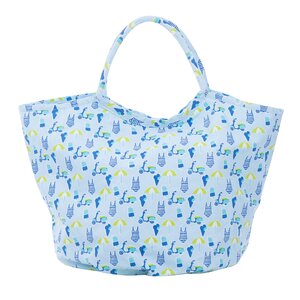 Overbeck and Friends Canvas Shopper/Beachbag Beach Life light blue