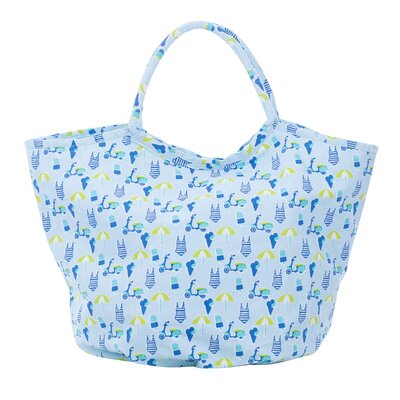 Overbeck and Friends Canvas Shopper/Beach bag Beach Life light blue