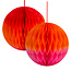 Honeycombs large red/orange/pink Set of 2