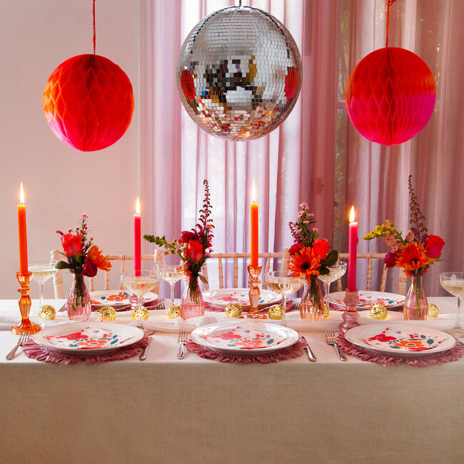 Honeycombs large red/orange/pink Set of 2