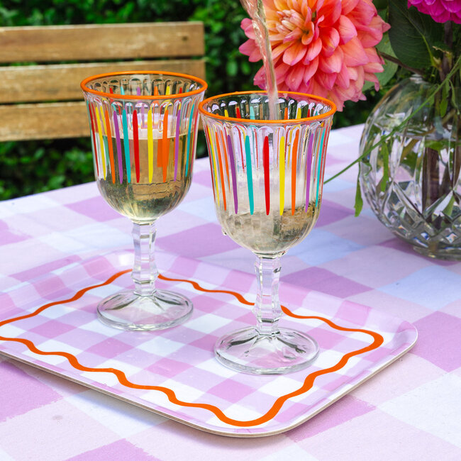 Wine Glass Bright-Striped multi colour