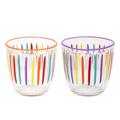 Talking Tables Glass Tumbler Bright-Striped multi colour