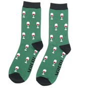 Miss Sparrow Mens Socks Bamboo Wine Glass green