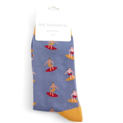 Miss Sparrow Mens Socks Bamboo Surfers denim