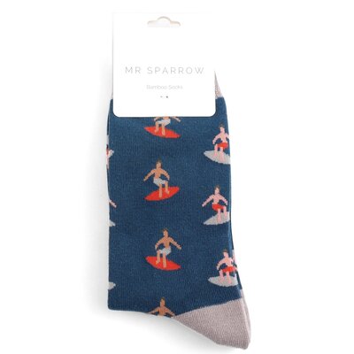 Miss Sparrow Mens Socks Bamboo Surfers navy