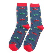 Miss Sparrow Mens Socks Bamboo Classic Cars navy