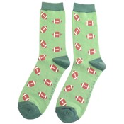 Miss Sparrow Männer-Socken Bamboo Rugby Balls green