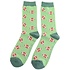 Miss Sparrow Mens Socks Bamboo Rugby Balls green