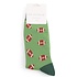 Miss Sparrow Mens Socks Bamboo Rugby Balls green