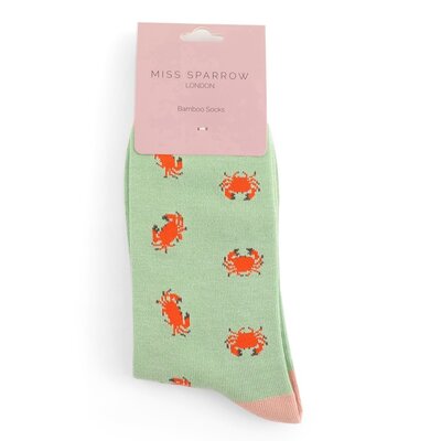 Miss Sparrow Socken Bamboo Crabs mint