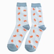 Miss Sparrow Socks Bamboo Crabs powder blue