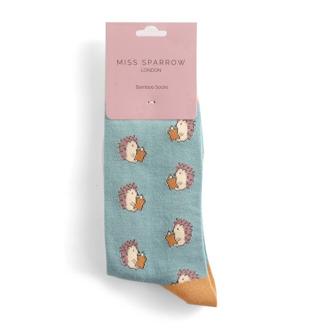 Socken Bamboo Reading Hedgehogs duck egg