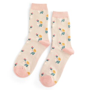 Miss Sparrow Socken Bamboo Mini Floral silver