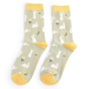 Miss Sparrow Socks Bamboo Bunnies & Daisies mint