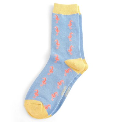 Miss Sparrow Socken Bamboo Seahorse powder blue