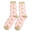 Socken Bamboo Sausage Dog & Spots dusky pink