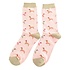 Miss Sparrow Socks Bamboo Sausage Dog & Spots dusky pink