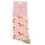 Socken Bamboo Sausage Dog & Spots dusky pink