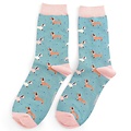 Miss Sparrow Socks Bamboo Sausage Dog & Spots duck egg